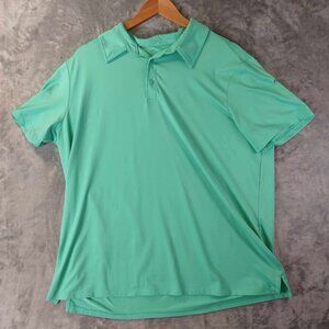 All In‎ Motion Men's XL Mint Green Vibrant Preppy Stretchy Athleisure Polo Shirt